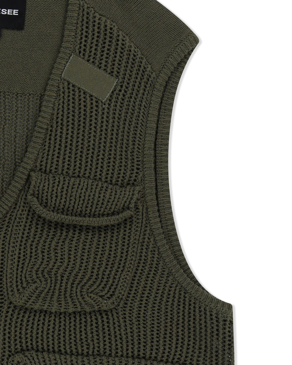 yeseyesee - Knitted Utility Vest (Khaki) product image 6 | TRAB K-Fashion Australia
