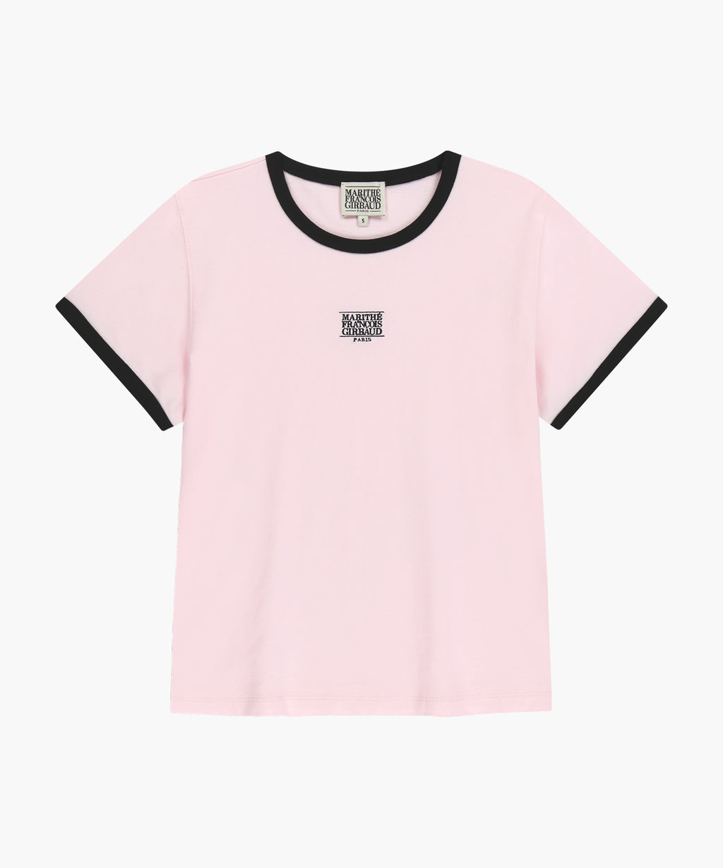 Marithe & Francois Girbaud - Classic Logo Ringer Tee (Light Pink) product image 6 | TRAB K-Fashion Australia