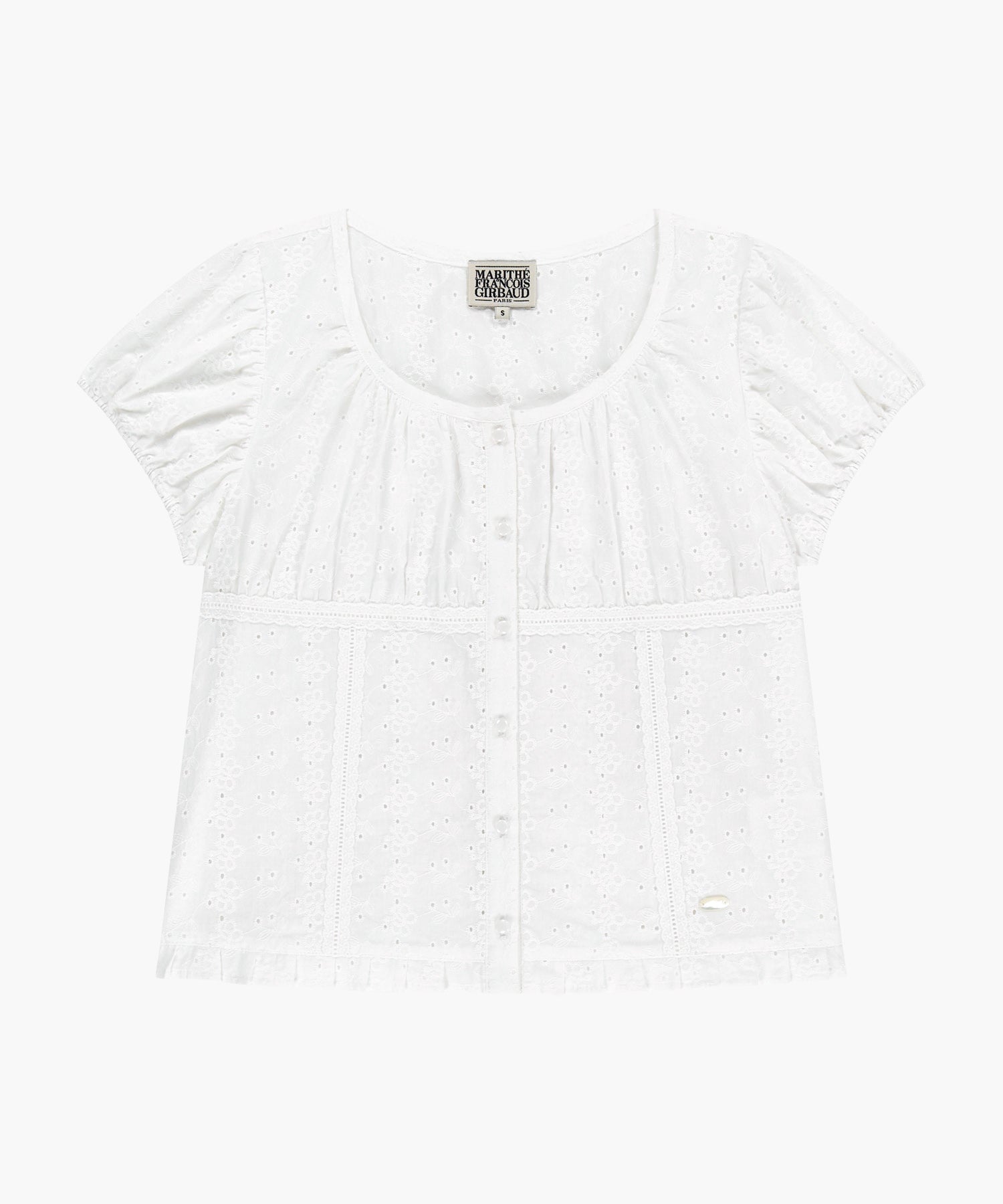 Marithe & Francois Girbaud - Puff Sleeve Lace Shirt (White) product image 6 | TRAB K-Fashion Australia