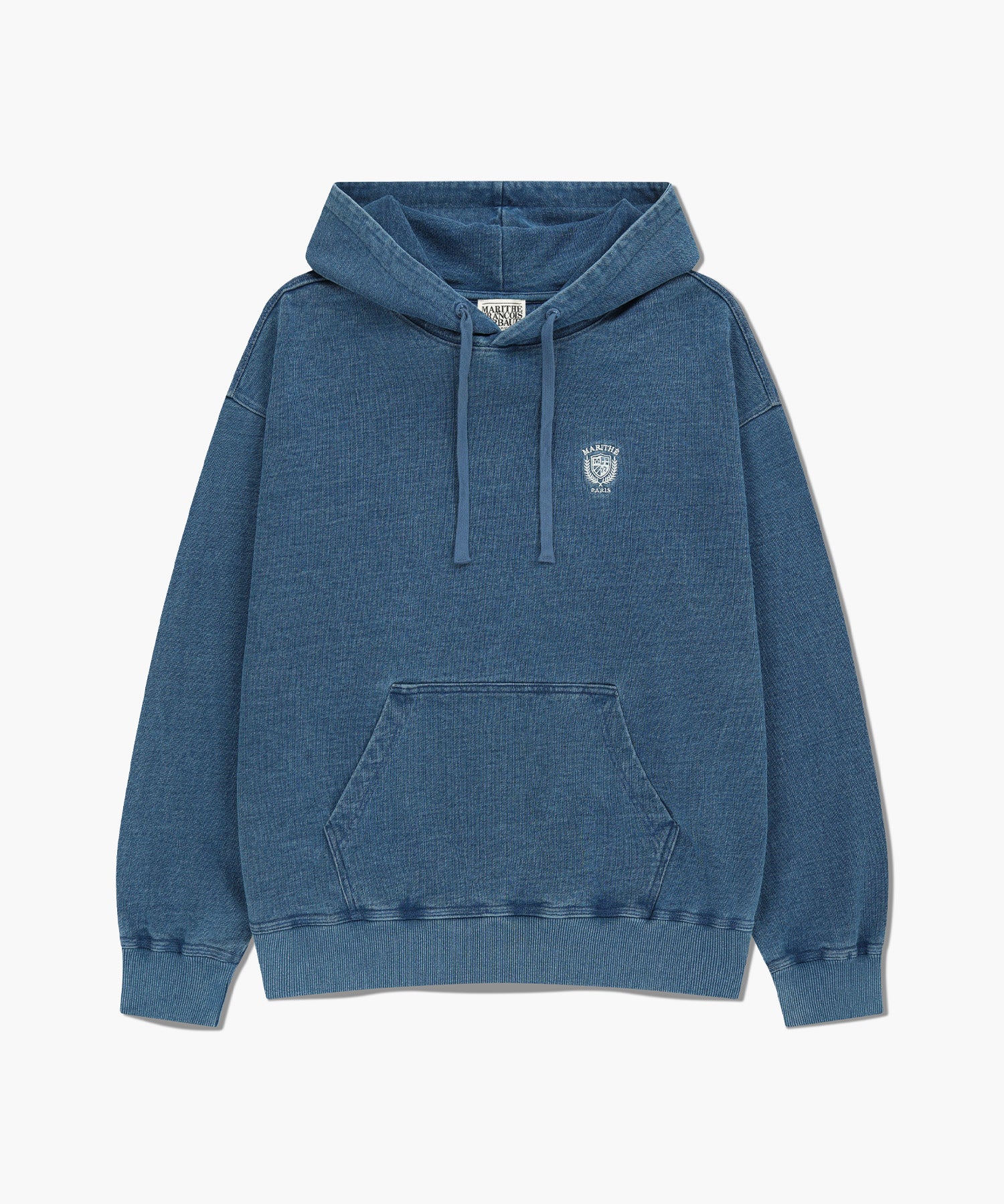 Marithe & Francois Girbaud - Crest Logo Garment Dyed Oversized Hoodie (Blue) product image 6 | TRAB K-Fashion Australia