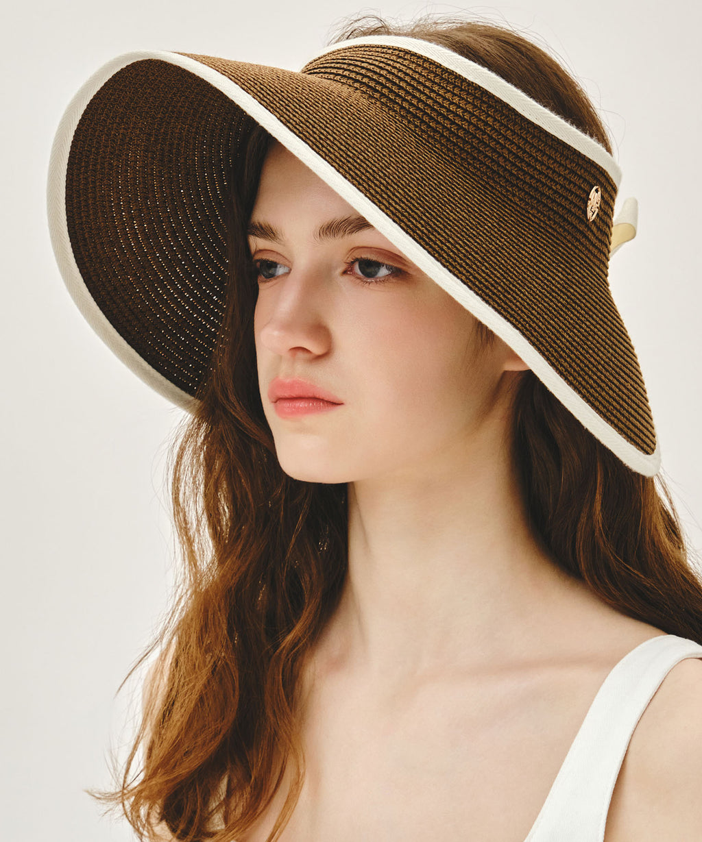 Marithe & Francois Girbaud - Circle Logo Wide Sun Visor (Ivory) product image 6 | TRAB K-Fashion Australia