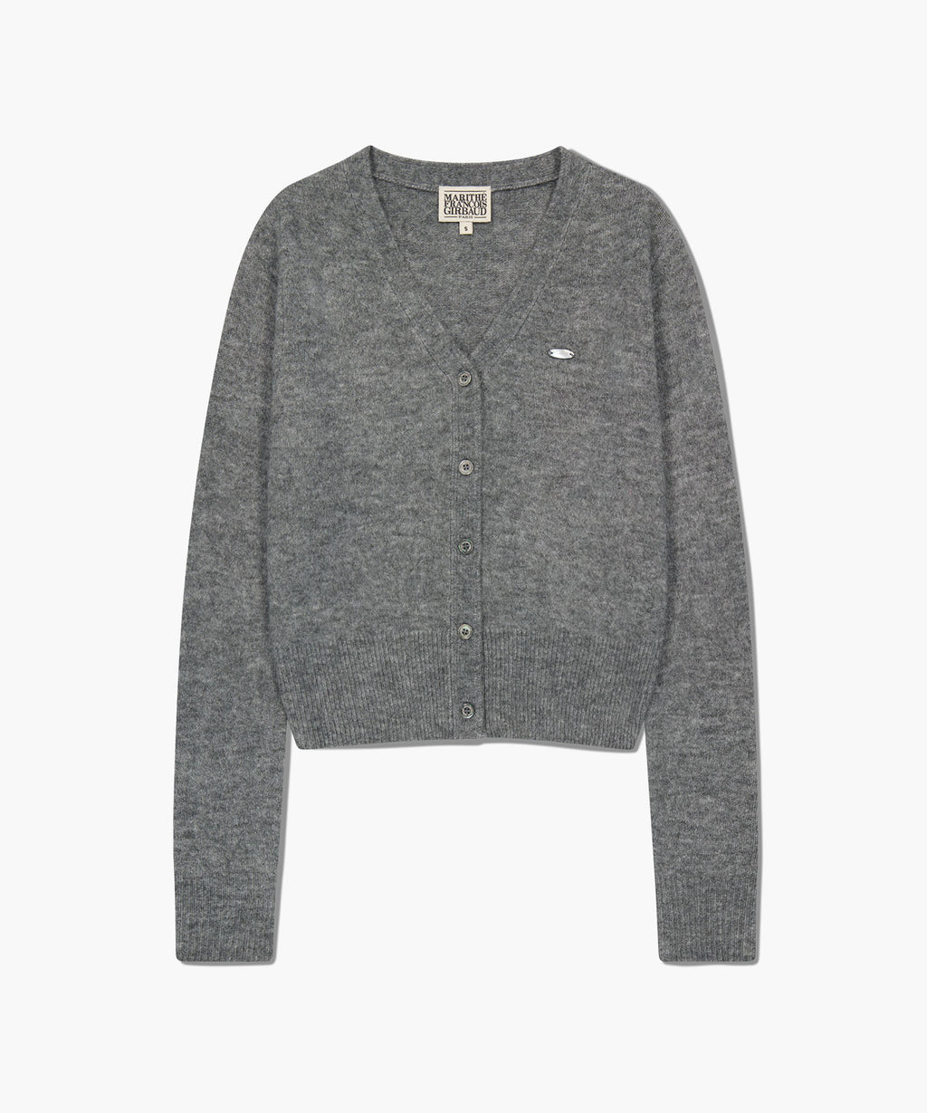 Marithe & Francois Girbaud - V-neck Crop Cardigan (Heather Gray) product image 6 | TRAB K-Fashion Australia