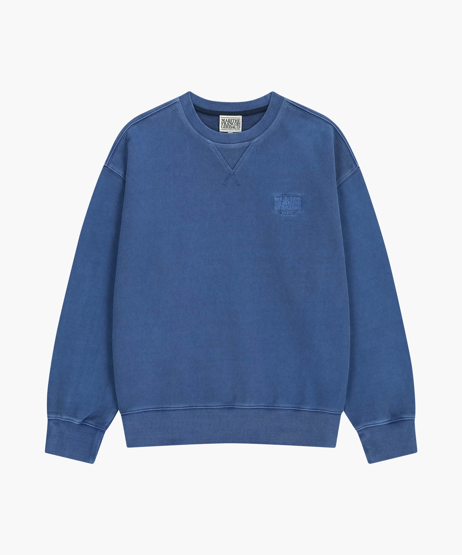 Marithe & Francois Girbaud - Outline Classic Logo Dyeing Oversized Sweatshirt (Blue) product image 6 | TRAB K-Fashion Australia