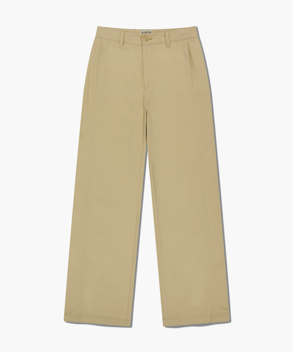 Marithe & Francois Girbaud - Cotton Curved Line Pants (Beige) product image 6 | TRAB K-Fashion Australia