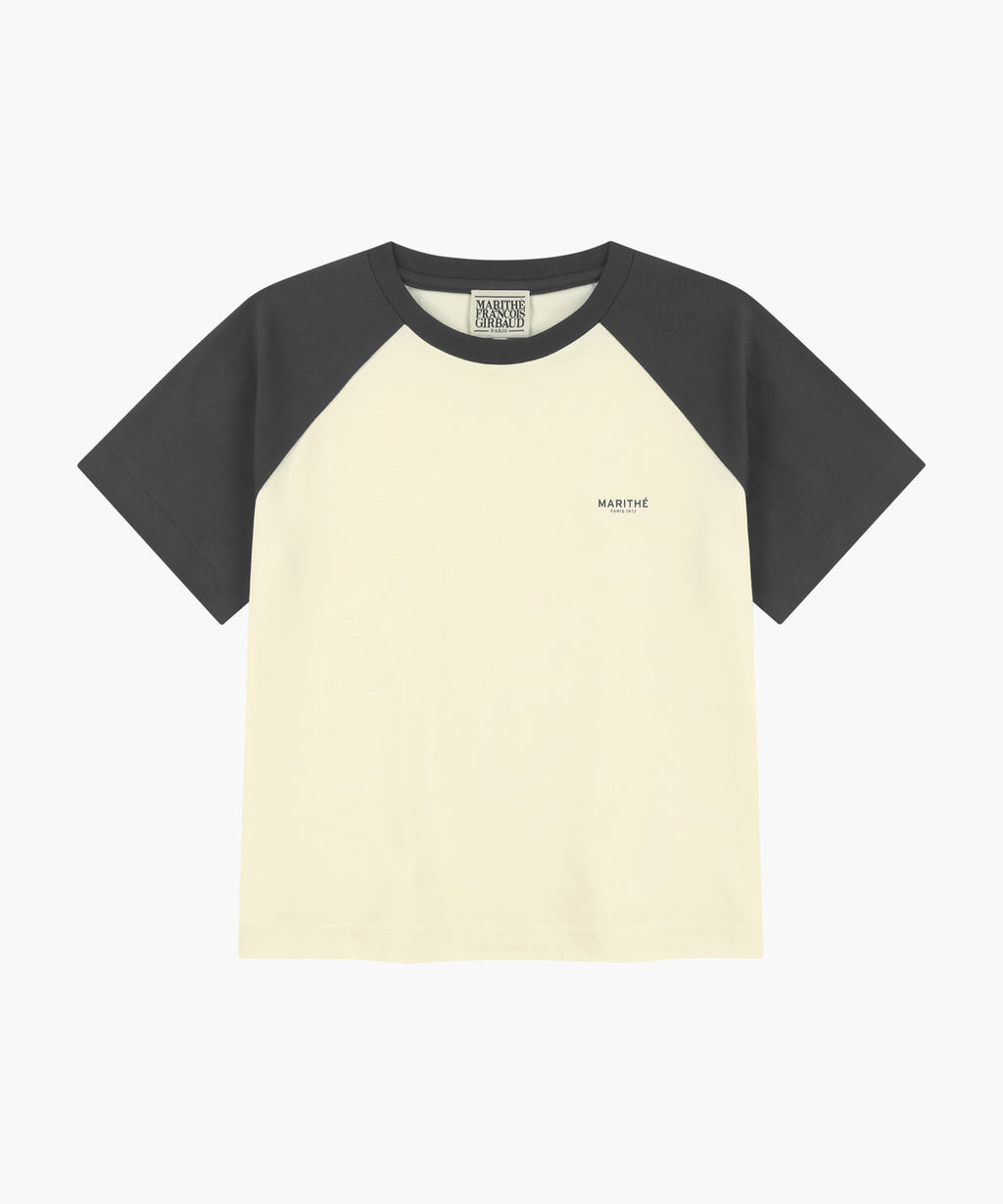 Marithe & Francois Girbaud - Small Regular Logo Raglan Crop Tee (Charcoal) product image 6 | TRAB K-Fashion Australia