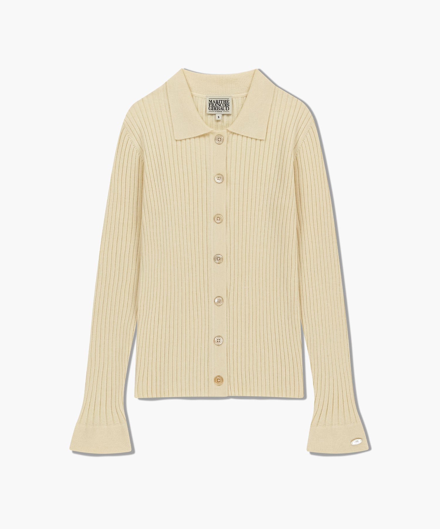 Marithe & Francois Girbaud - Slim Fit Collar Cardigan (Cream) product image 6 | TRAB K-Fashion Australia