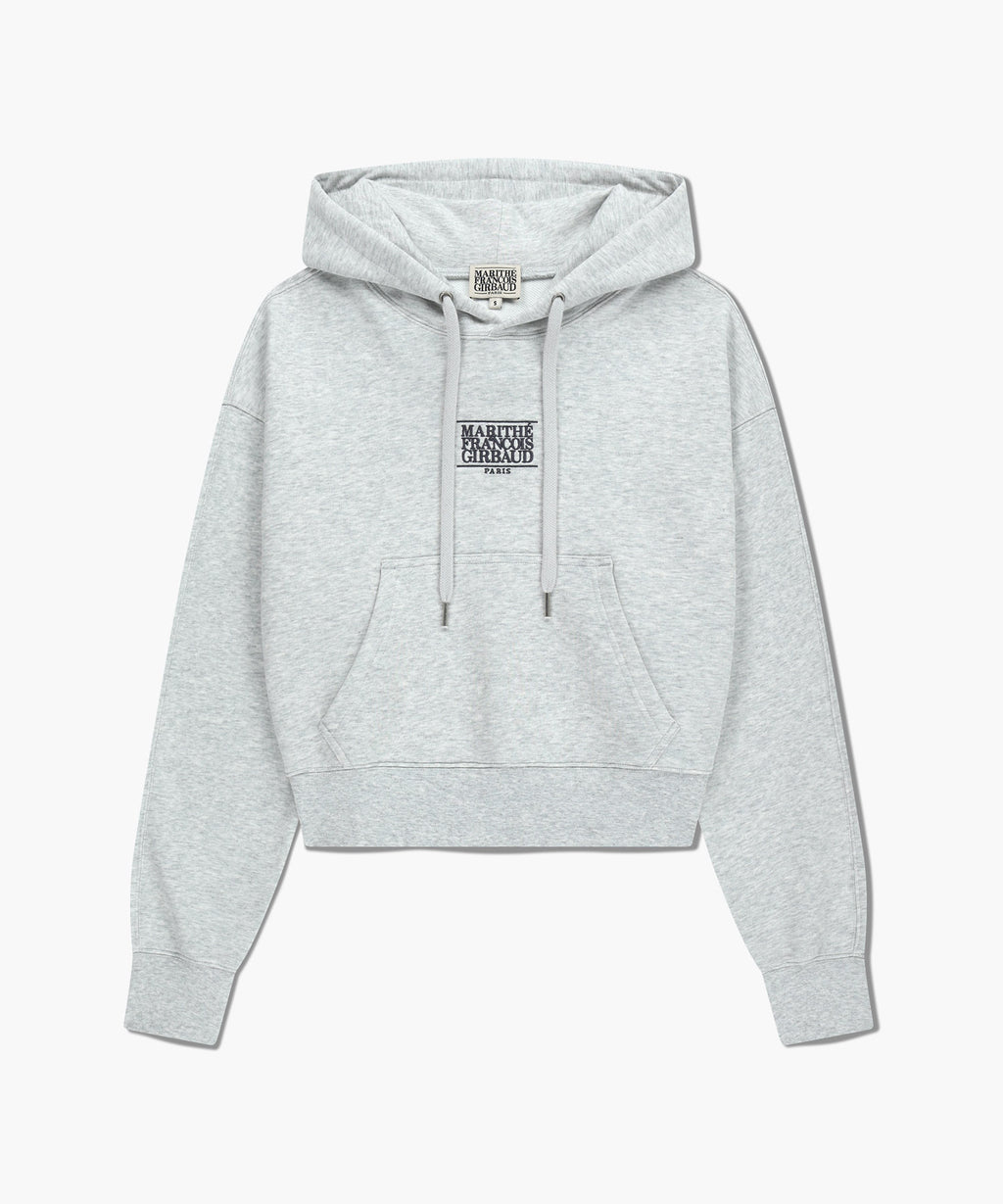 Marithe & Francois Girbaud - Small Classic Logo Crop Hoodie (Light Heather Gray) product image 8 | TRAB K-Fashion Australia