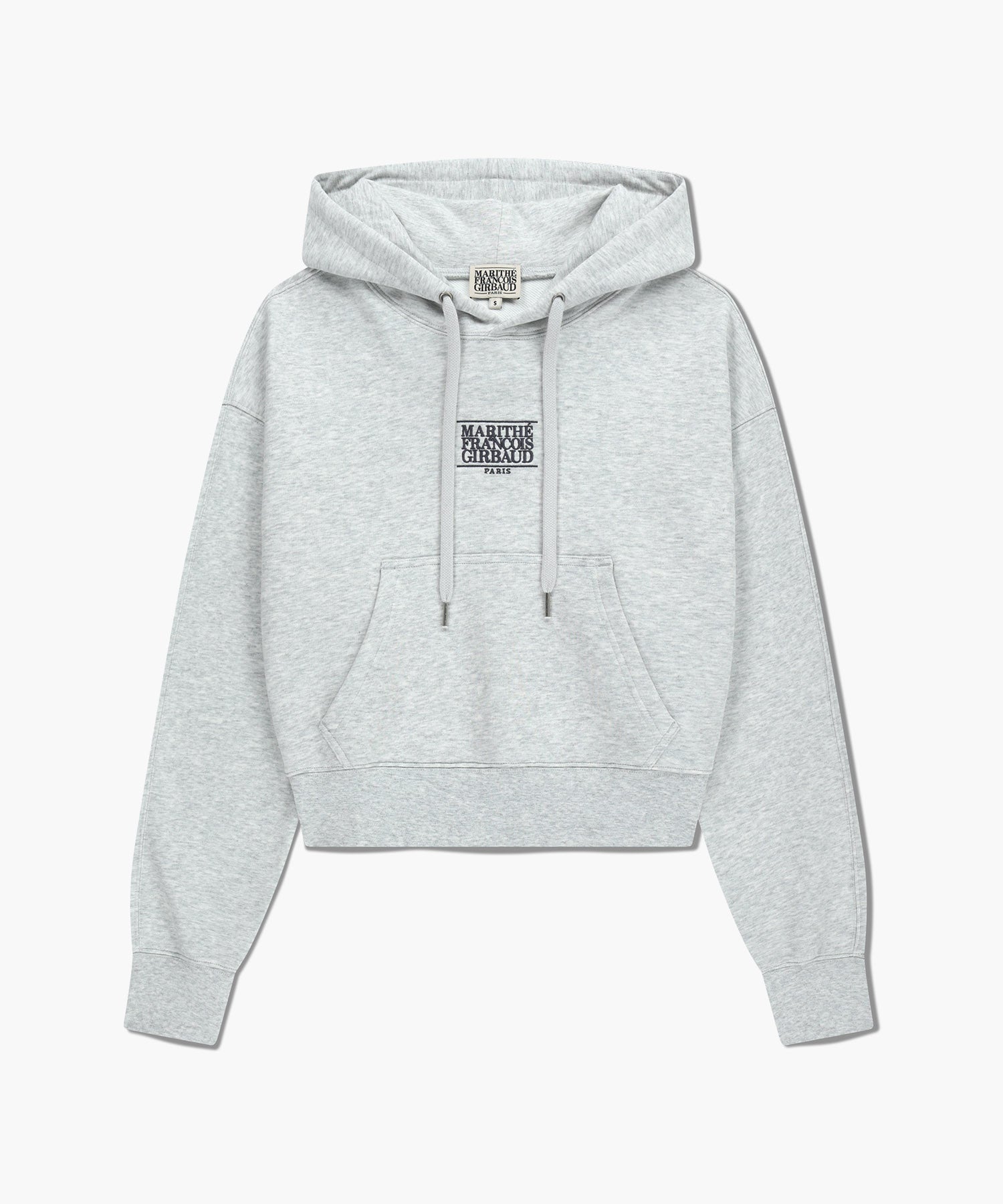 Marithe & Francois Girbaud - Small Classic Logo Crop Hoodie (Light Heather Gray) product image 8 | TRAB K-Fashion Australia