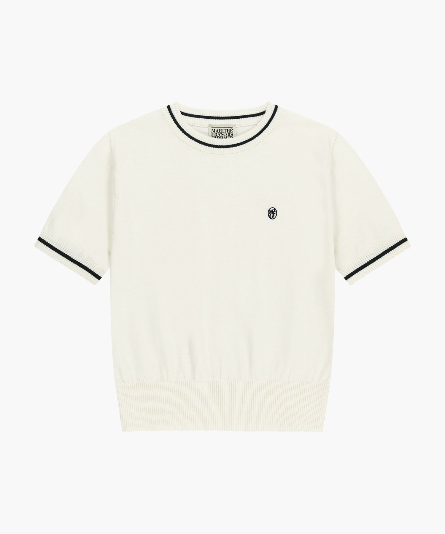 Marithe & Francois Girbaud - Circle Logo Half Knit Pullover (Ivory) product image 6 | TRAB K-Fashion Australia