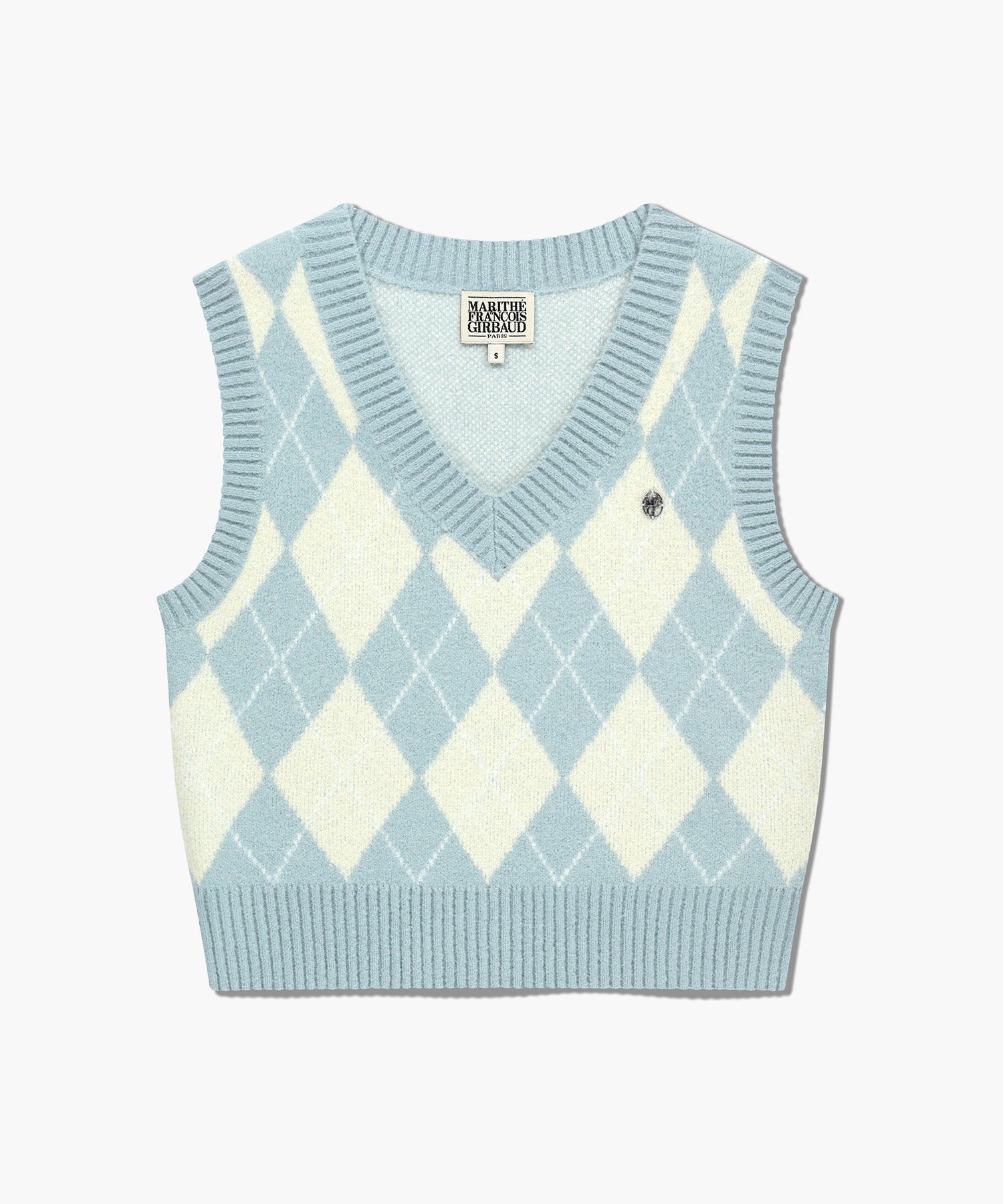 Marithe & Francois Girbaud - Argyle V-neck Knit Vest (Sky Blue) product image 6 | TRAB K-Fashion Australia