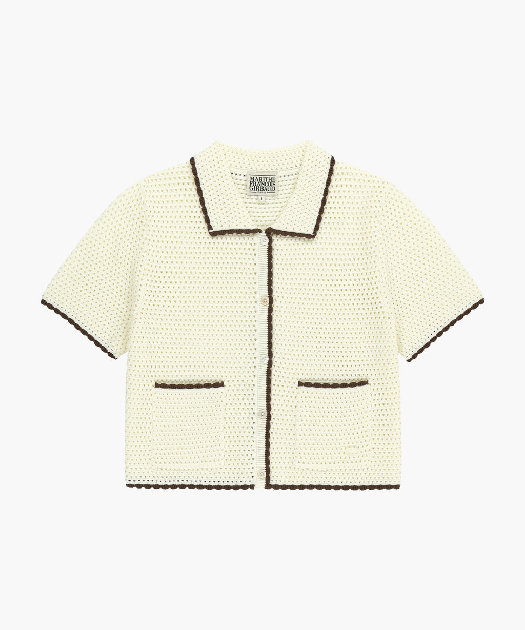 Marithe & Francois Girbaud - Crochet Half Knit Cardigan (Ivory) product image 6 | TRAB K-Fashion Australia
