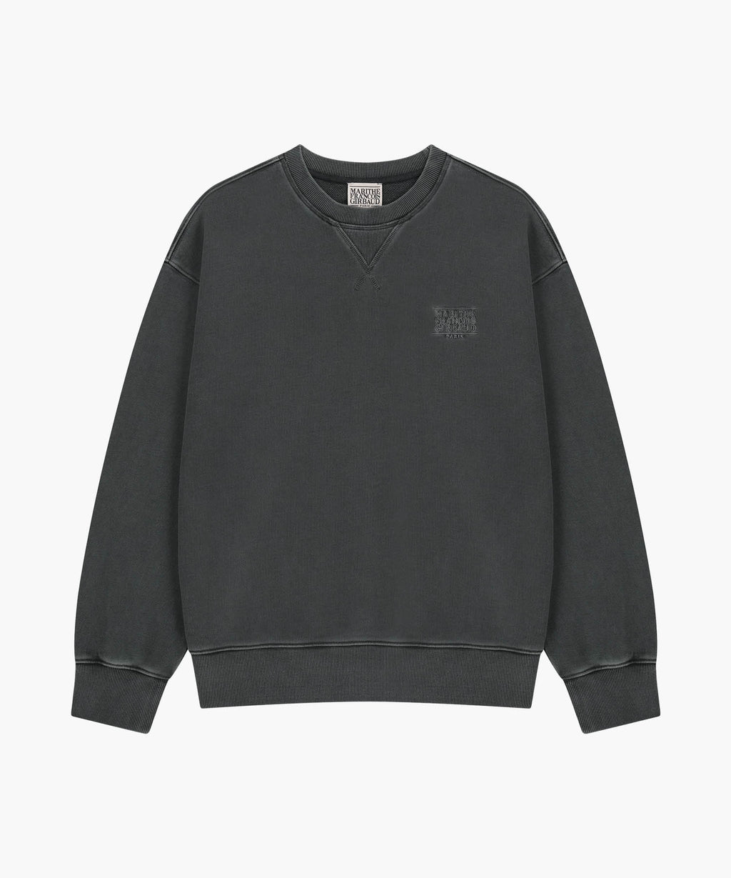 Marithe & Francois Girbaud - Outline Classic Logo Dyeing Oversized Sweatshirt (Charcoal) product image 6 | TRAB K-Fashion Australia