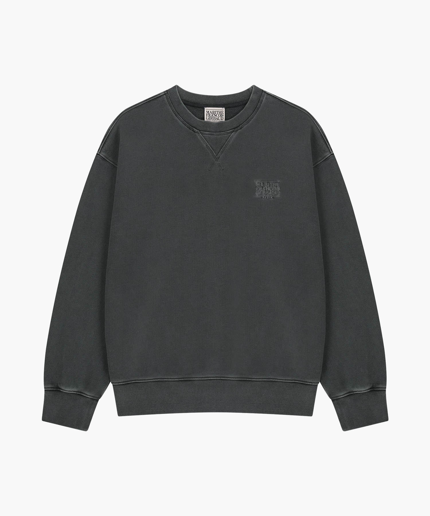 Marithe & Francois Girbaud - Outline Classic Logo Dyeing Oversized Sweatshirt (Charcoal) product image 6 | TRAB K-Fashion Australia