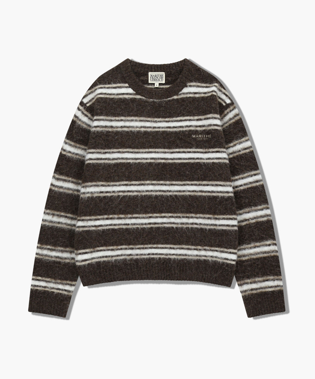 Marithe & Francois Girbaud - Multi Stripe Knit Pullover (Brown) product image 6 | TRAB K-Fashion Australia