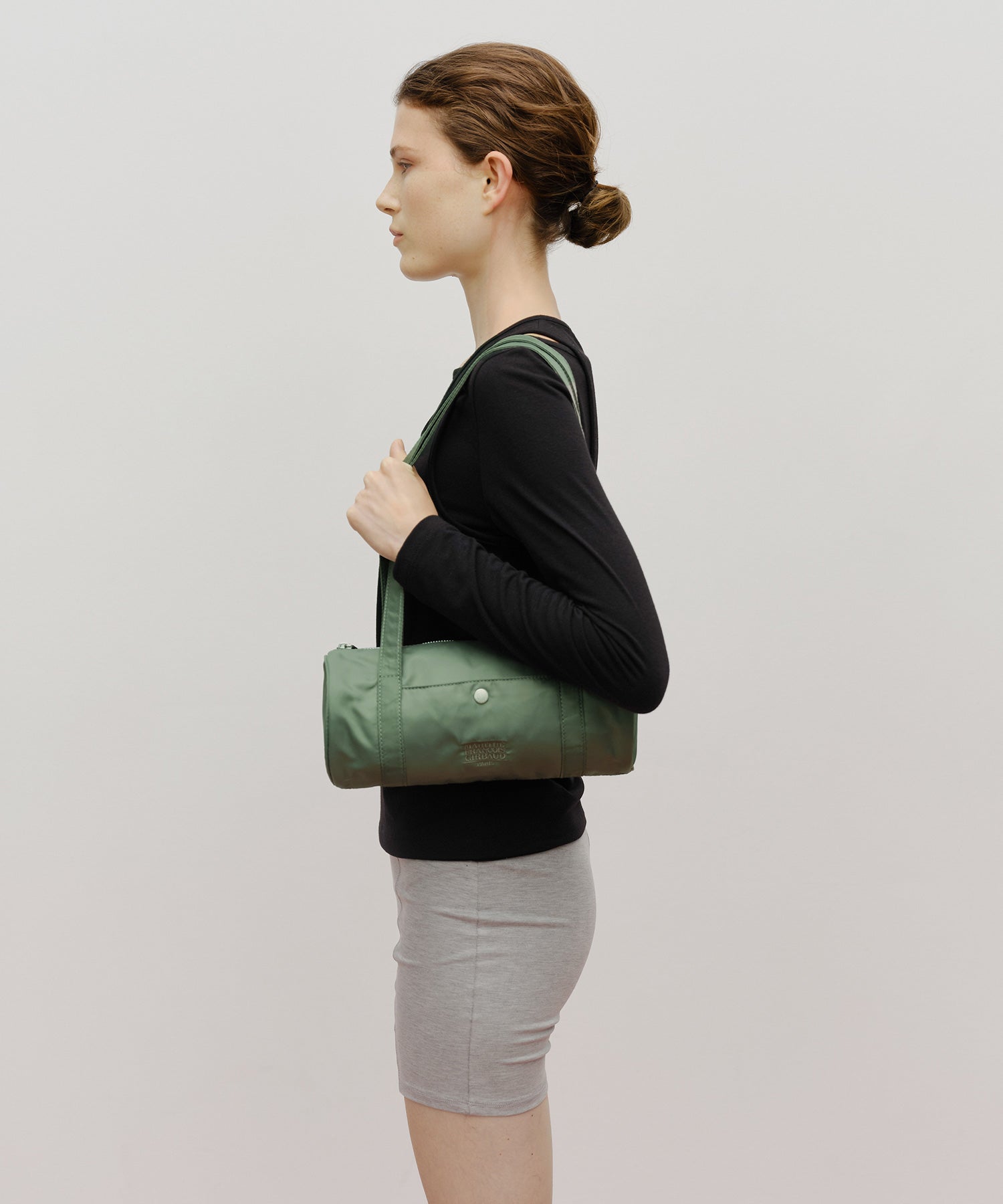 Marithe & Francois Girbaud - Classic Logo Mini Duffle Bag (Gray Khaki) product image 6 | TRAB K-Fashion Australia