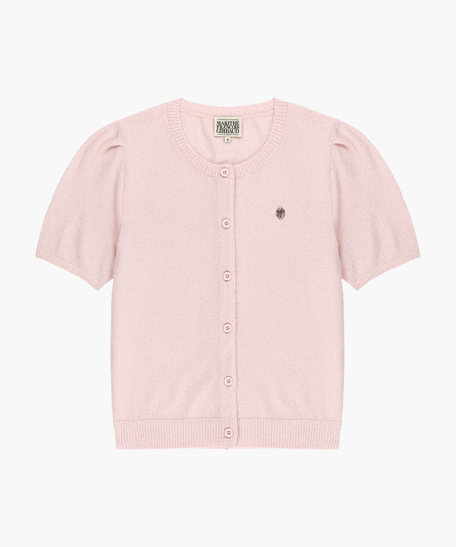 Marithe & Francois Girbaud - Puff Sleeve Half Knit Cardigan (Pink) product image 6 | TRAB K-Fashion Australia