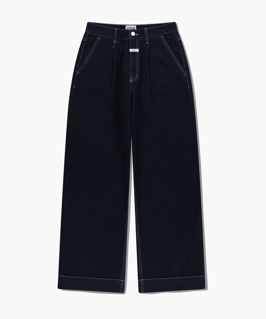 Marithe & Francois Girbaud - Low-waist Tuck Wide Denim Pants (Dark Blue) product image 6 | TRAB K-Fashion Australia