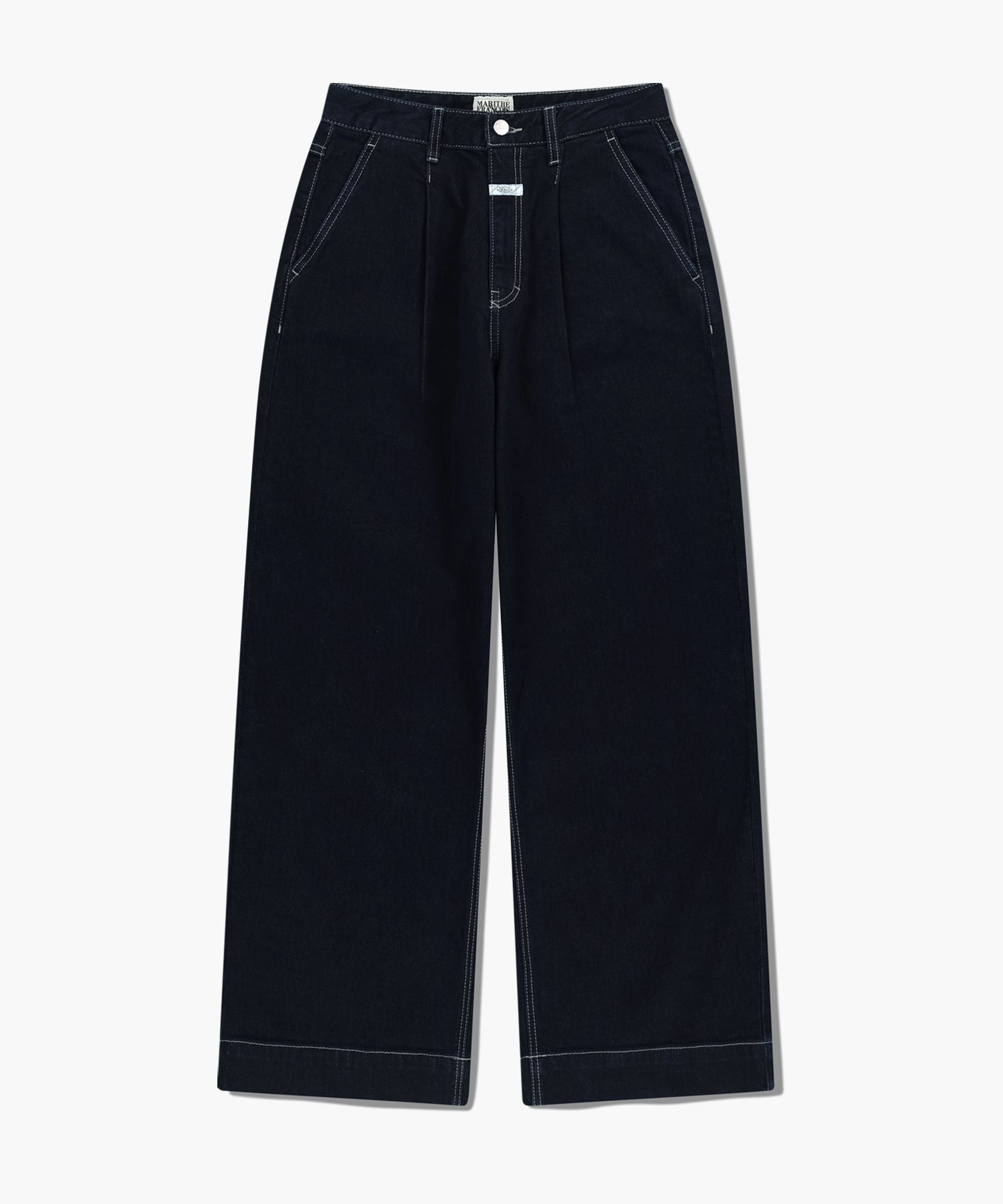 Marithe & Francois Girbaud - Low-waist Tuck Wide Denim Pants (Dark Blue) product image 6 | TRAB K-Fashion Australia