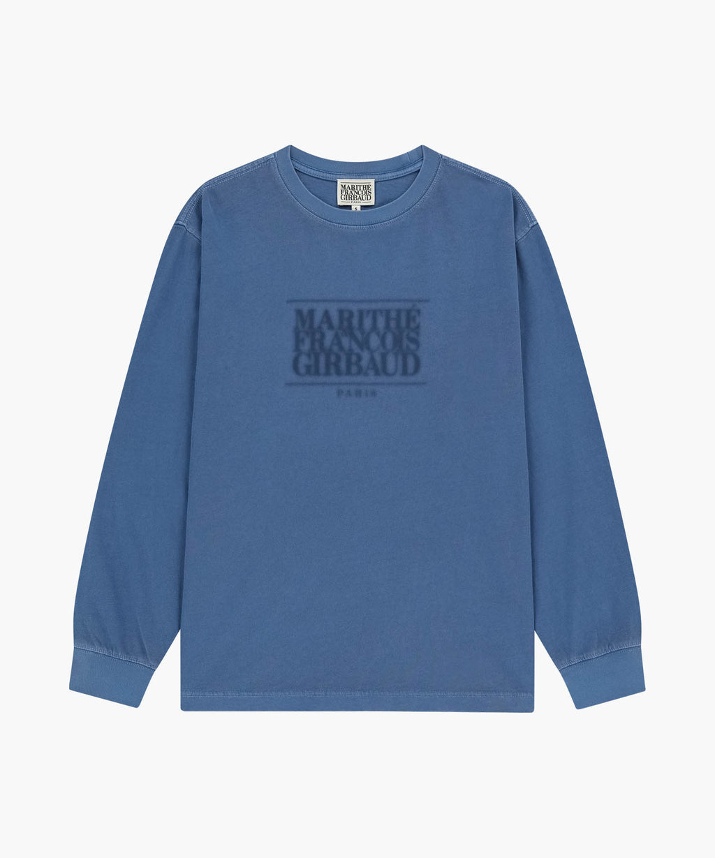 Marithe & Francois Girbaud - Shadow Classic Logo Dyeing Long Sleeve Tee (Blue) product image 6 | TRAB K-Fashion Australia
