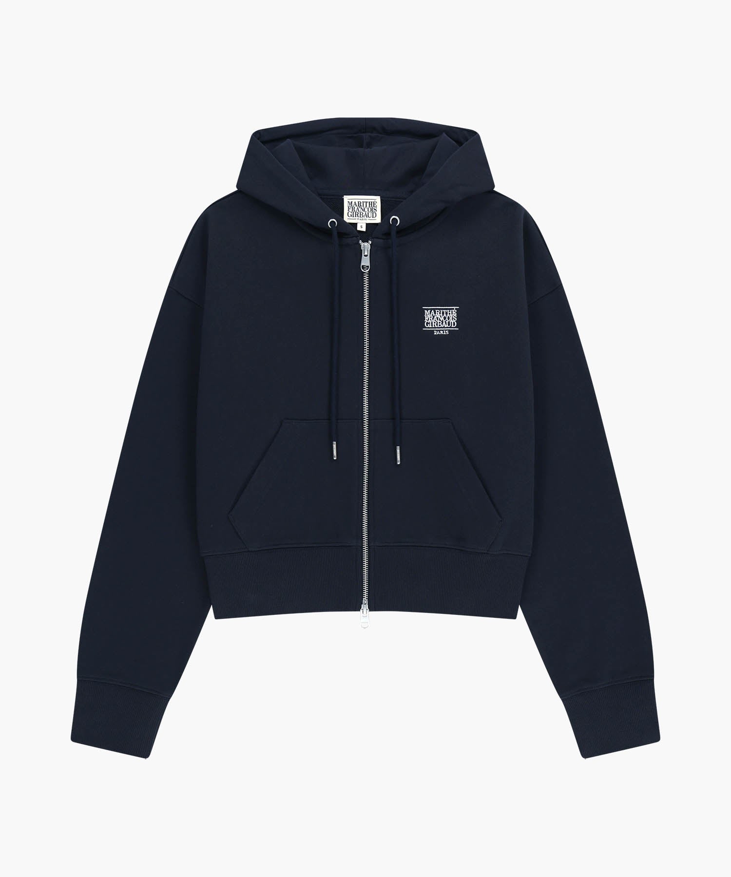Marithe & Francois Girbaud - Back Classic Logo Crop Hoodie Zipup (Navy) product image 6 | TRAB K-Fashion Australia