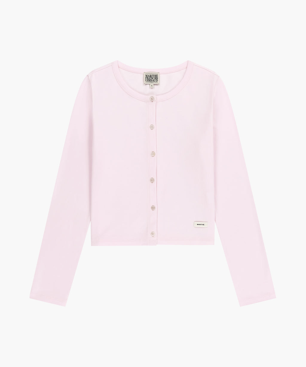 Marithe & Francois Girbaud - Basic Cotton Cardigan (Light Pink) product image 6 | TRAB K-Fashion Australia