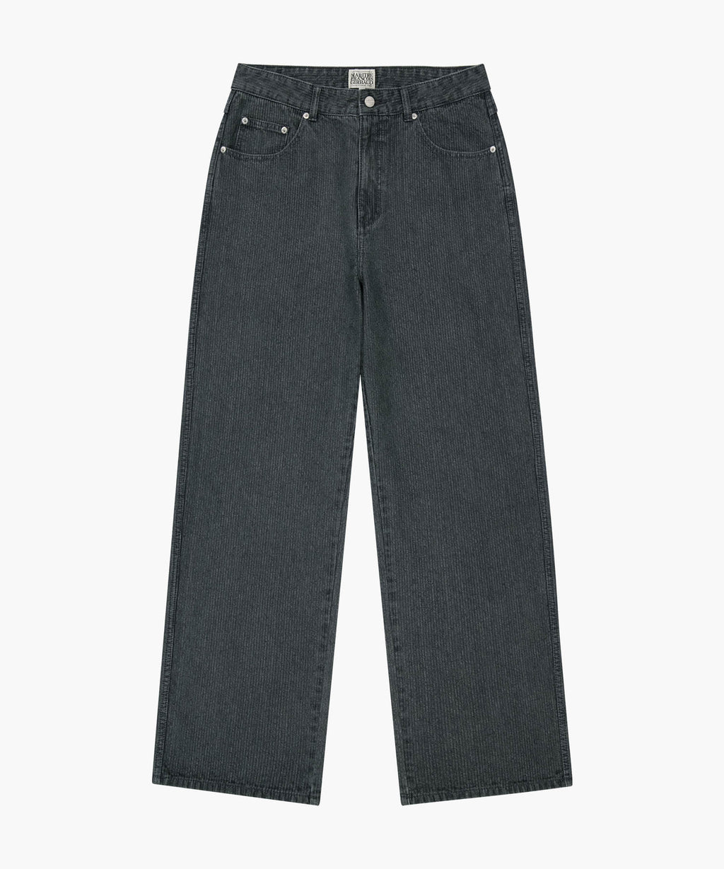 Marithe & Francois Girbaud - High Straight Stripe Denim Pants (Black) product image 6 | TRAB K-Fashion Australia