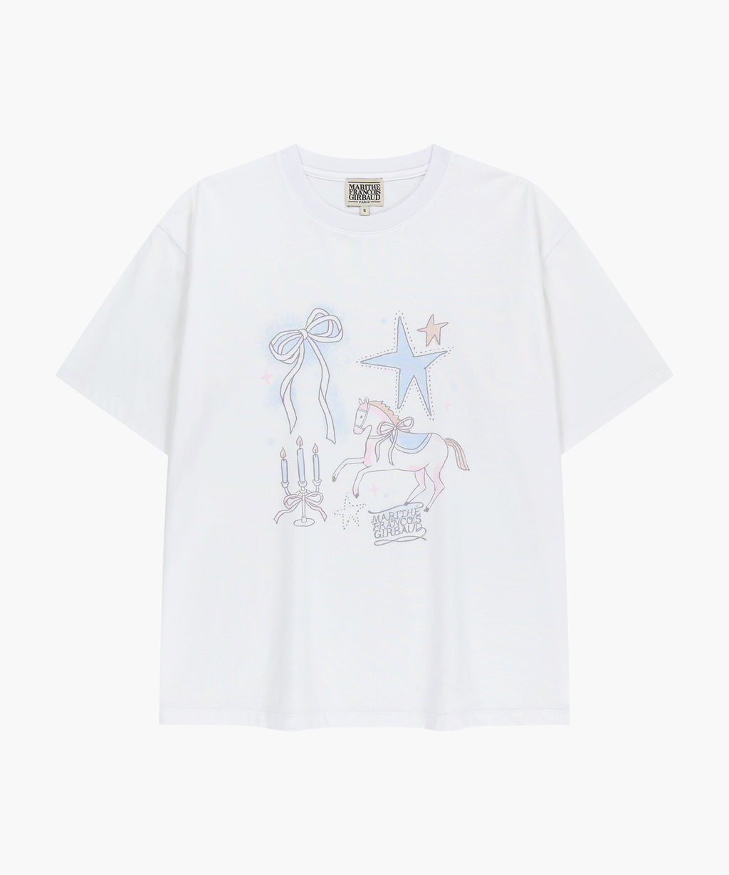 Marithe & Francois Girbaud - Unicorn Graphic Oversized Tee (White) product image 6 | TRAB K-Fashion Australia