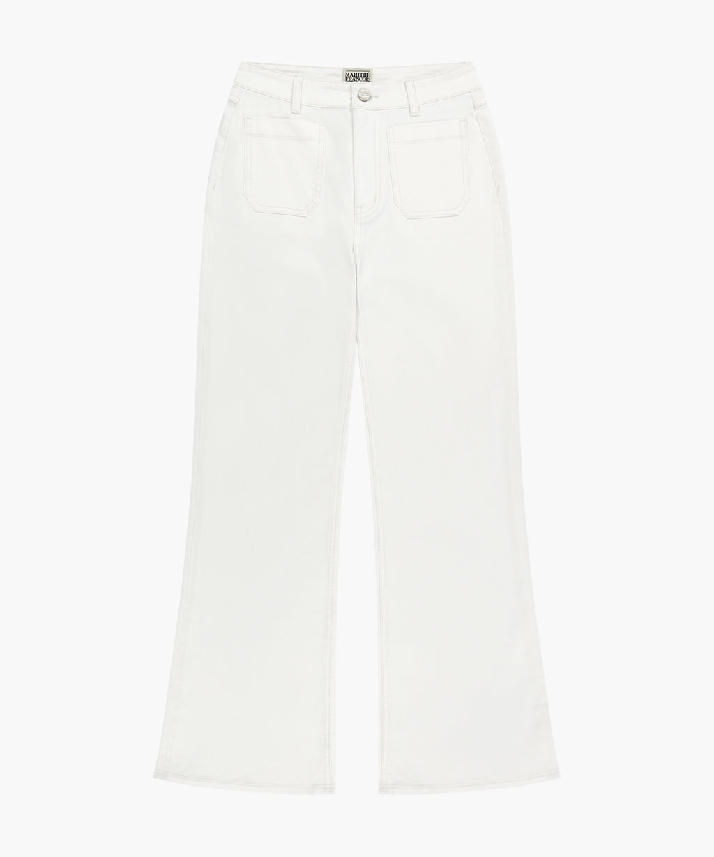 Marithe & Francois Girbaud - Boot-cut Denim Pants (White) product image 9 | TRAB K-Fashion Australia