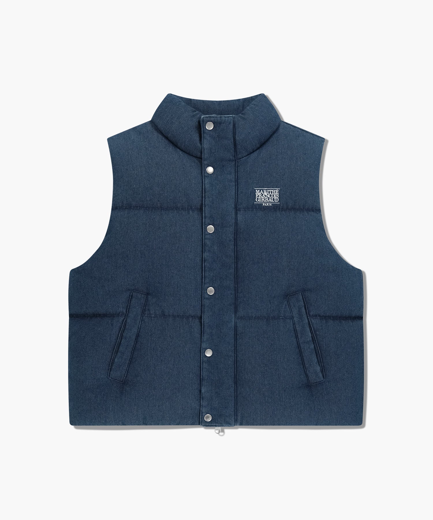 Marithe & Francois Girbaud - Classic Logo Denim Down Vest (Dark Blue) product image 6 | TRAB K-Fashion Australia
