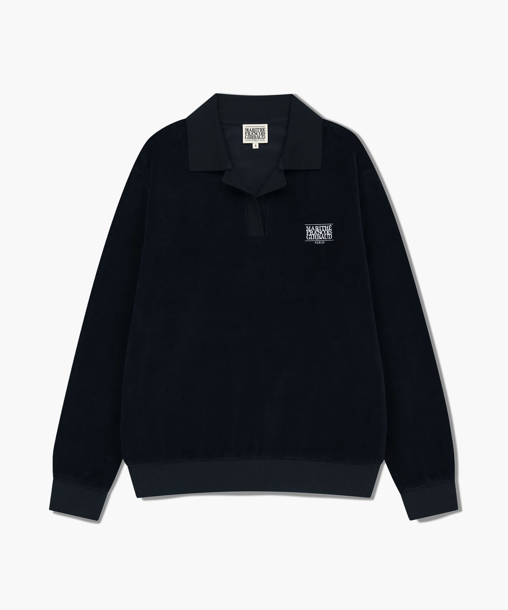 Marithe & Francois Girbaud - Classic Logo Collared Velour Sweatshirt (Navy) product image 6 | TRAB K-Fashion Australia