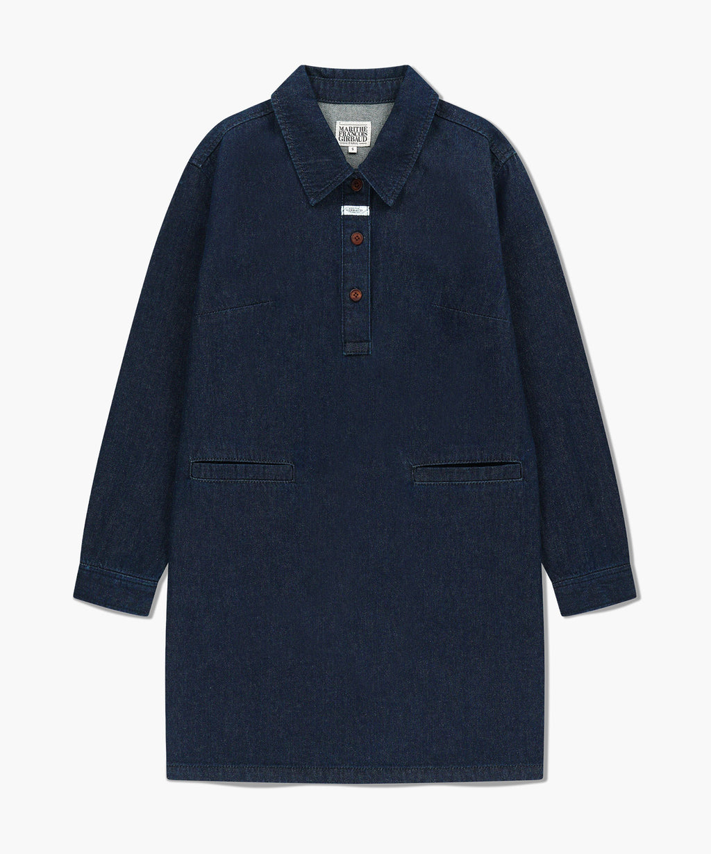 Marithe & Francois Girbaud - Denim Long Sleeve Dress (Dark Blue) product image 6 | TRAB K-Fashion Australia