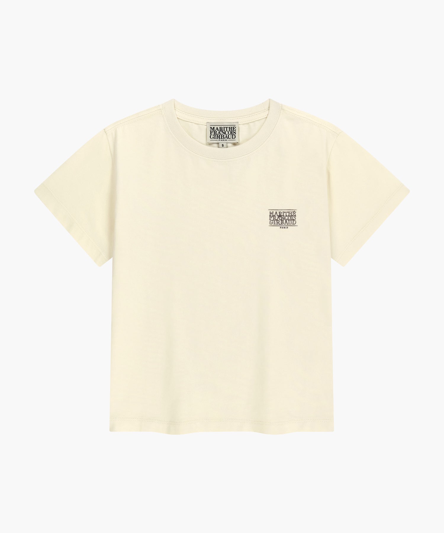 Marithe & Francois Girbaud - Antique Classic Logo Slim Crop Tee (Cream) product image 6 | TRAB K-Fashion Australia