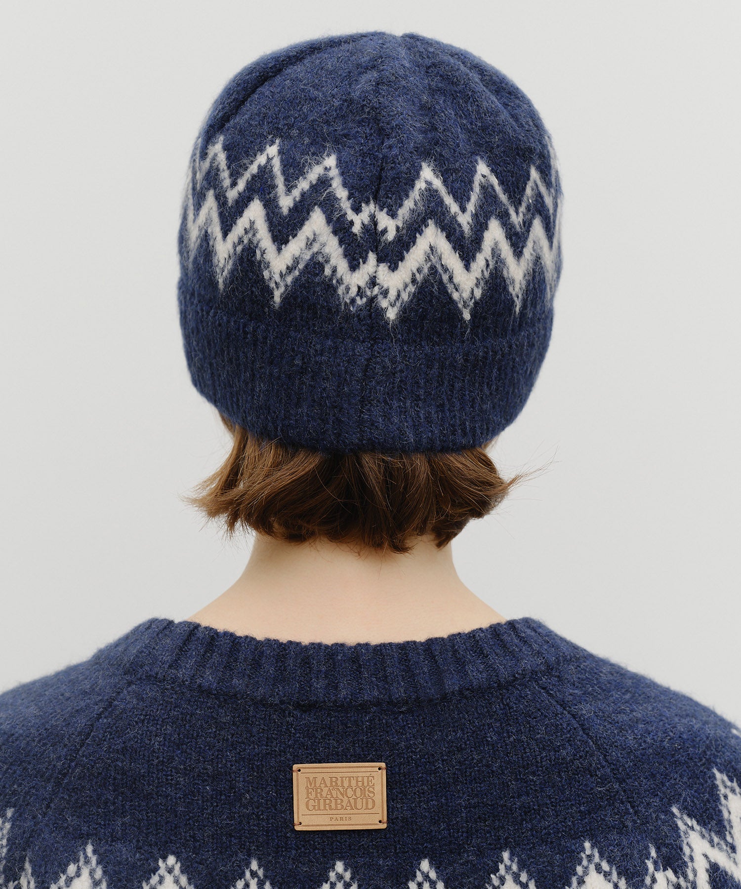 Marithe & Francois Girbaud - Fairisle Beanie (Navy) product image 6 | TRAB K-Fashion Australia