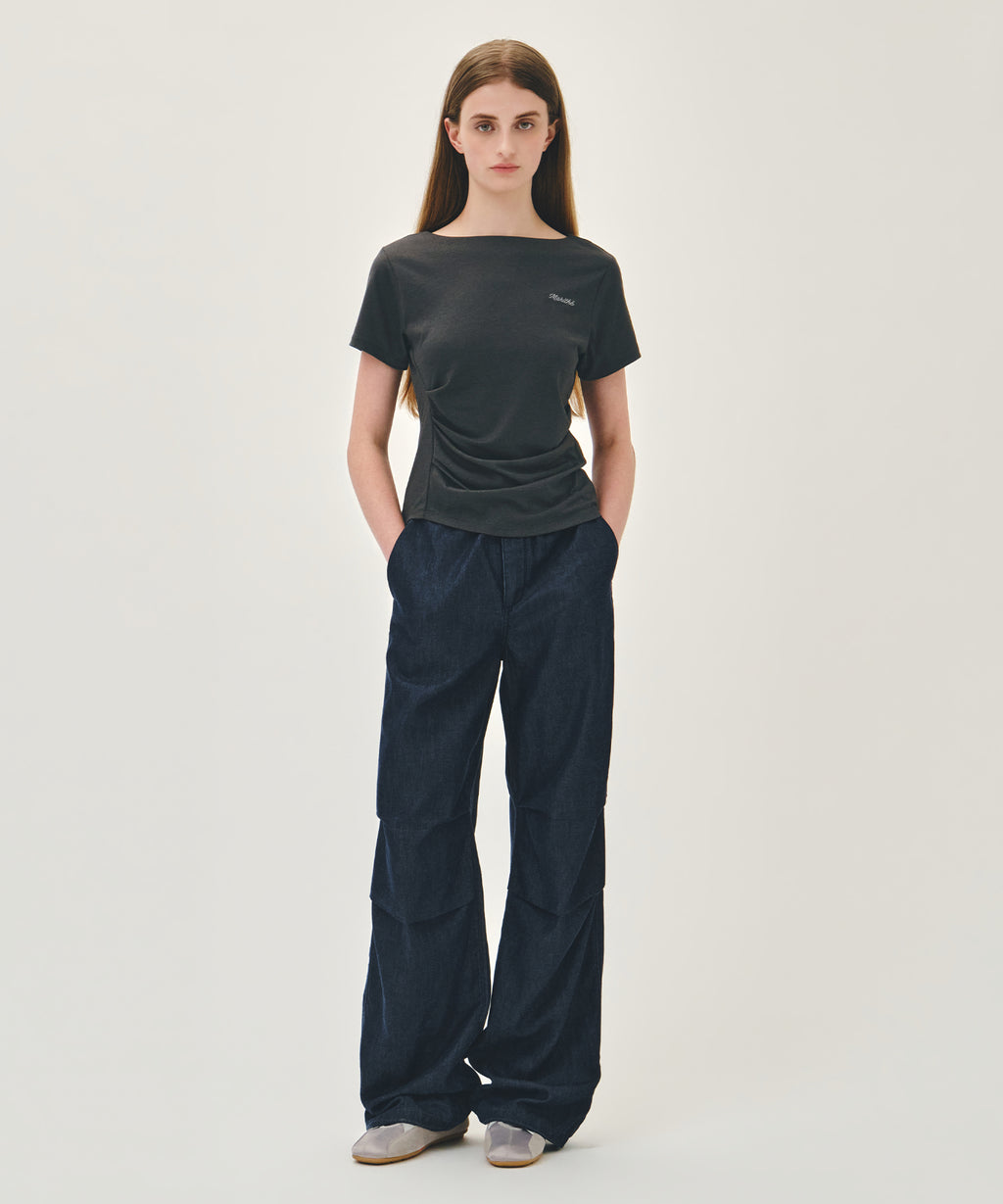Marithe & Francois Girbaud - Waist Shirring Tee (Charcoal) product image 6 | TRAB K-Fashion Australia