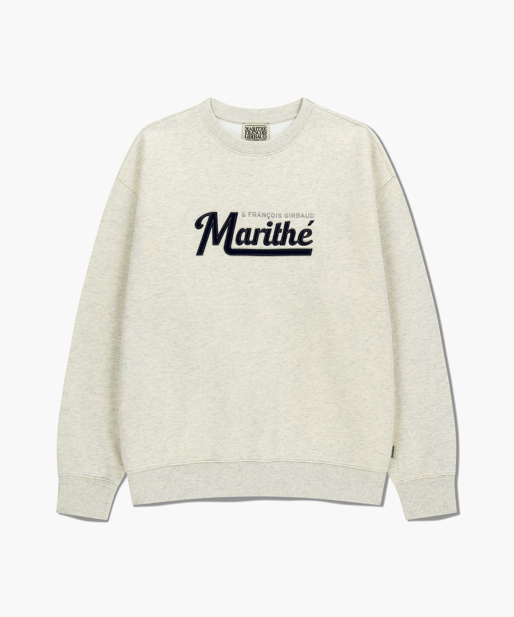 Marithe & Francois Girbaud - Applique Logo Oversized Sweatshirt (brushed) (Oatmeal) product image 6 | TRAB K-Fashion Australia
