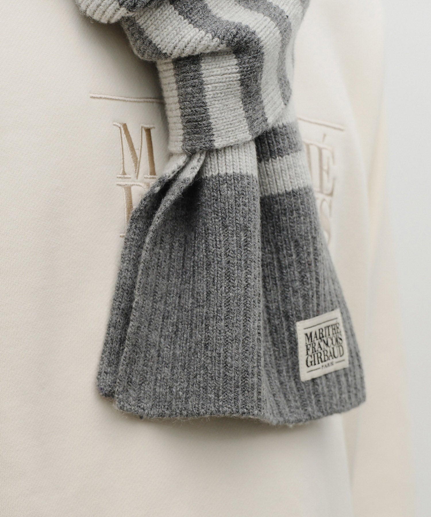 Marithe & Francois Girbaud - Classic Logo Muffler (Melange Gray) product image 6 | TRAB K-Fashion Australia
