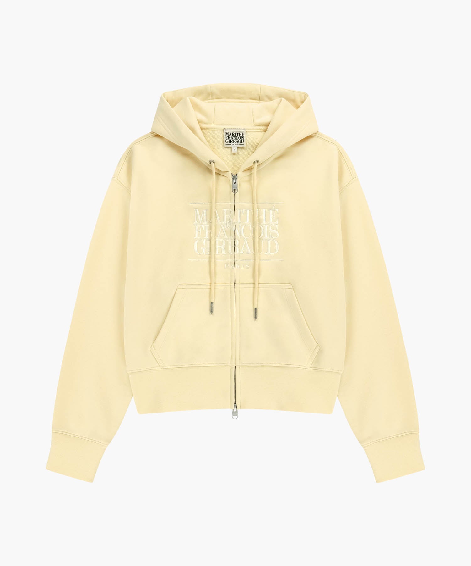 Marithe & Francois Girbaud - Classic Logo Crop Hoodie Zipup (Butter) product image 6 | TRAB K-Fashion Australia