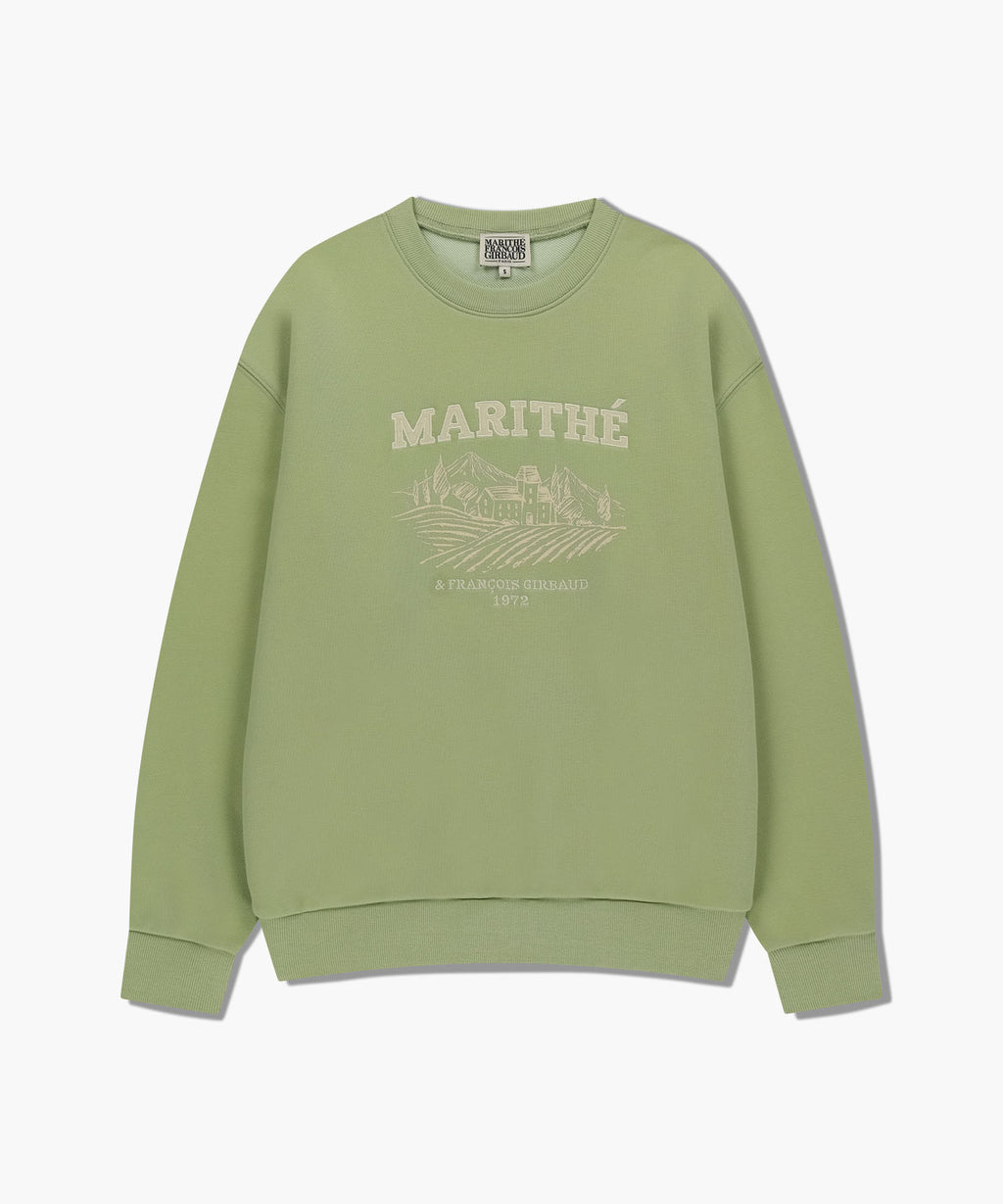 Marithe & Francois Girbaud - Winery Applique Logo Over Fit Sweatshirt (Olive) product image 6 | TRAB K-Fashion Australia