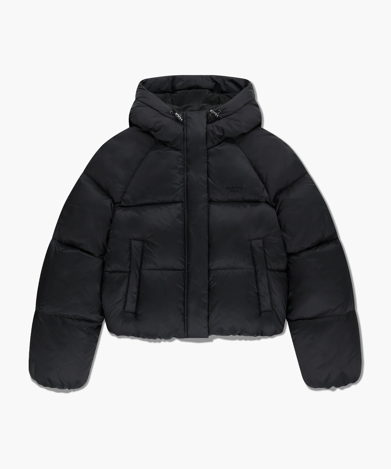 Marithe & Francois Girbaud - Regular Logo Hooded Crop Down Jacket (Black) product image 6 | TRAB K-Fashion Australia