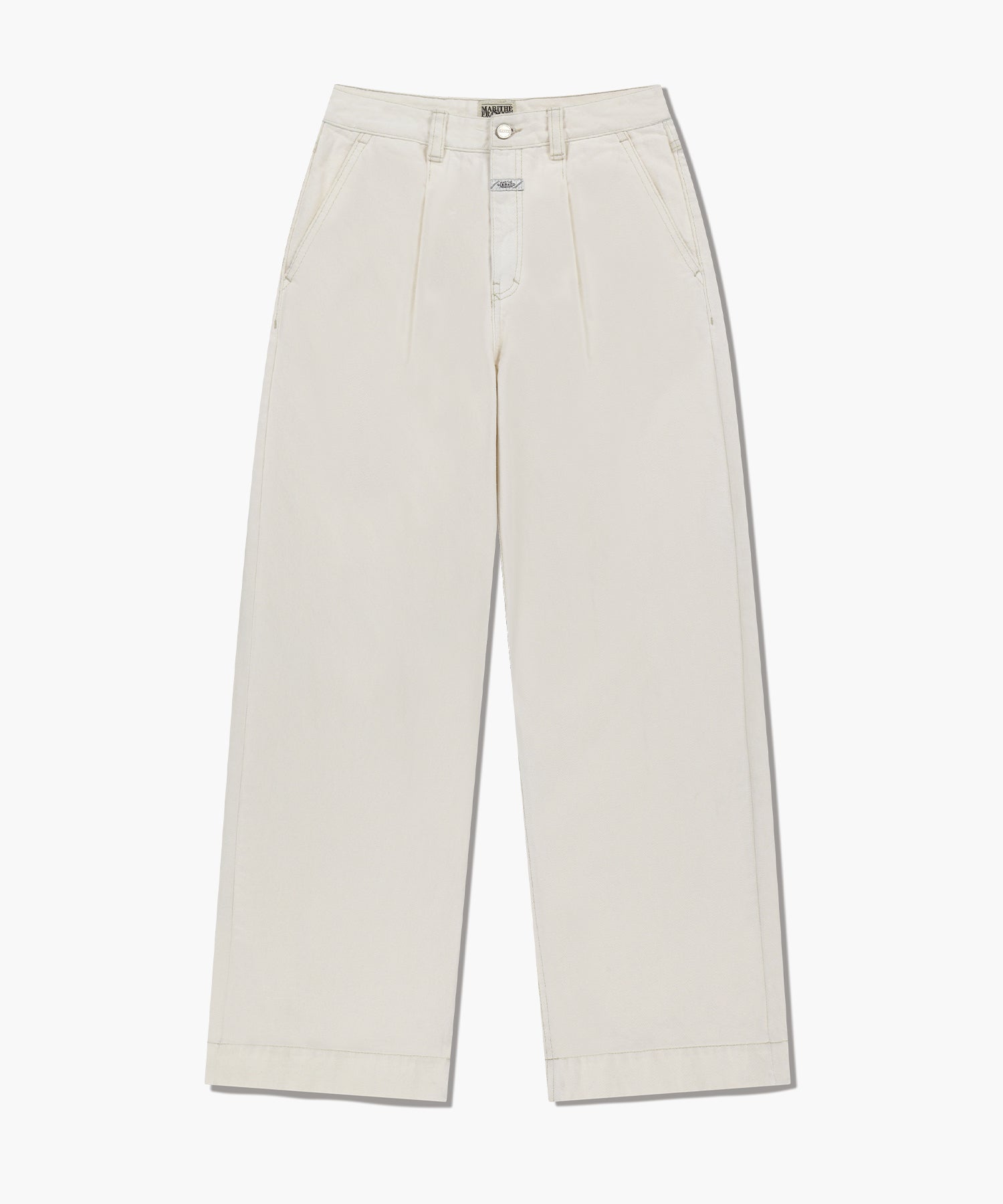 Marithe & Francois Girbaud - Low-waist Tuck Wide Denim Pants (Ecru) product image 8 | TRAB K-Fashion Australia