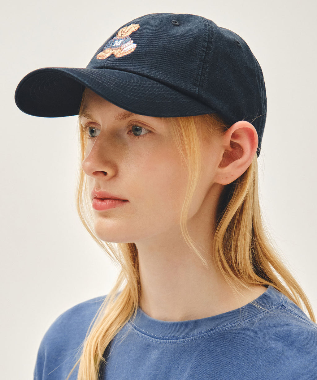 Marithe & Francois Girbaud - Reading Club Doodle Bear Cap (Navy) product image 6 | TRAB K-Fashion Australia