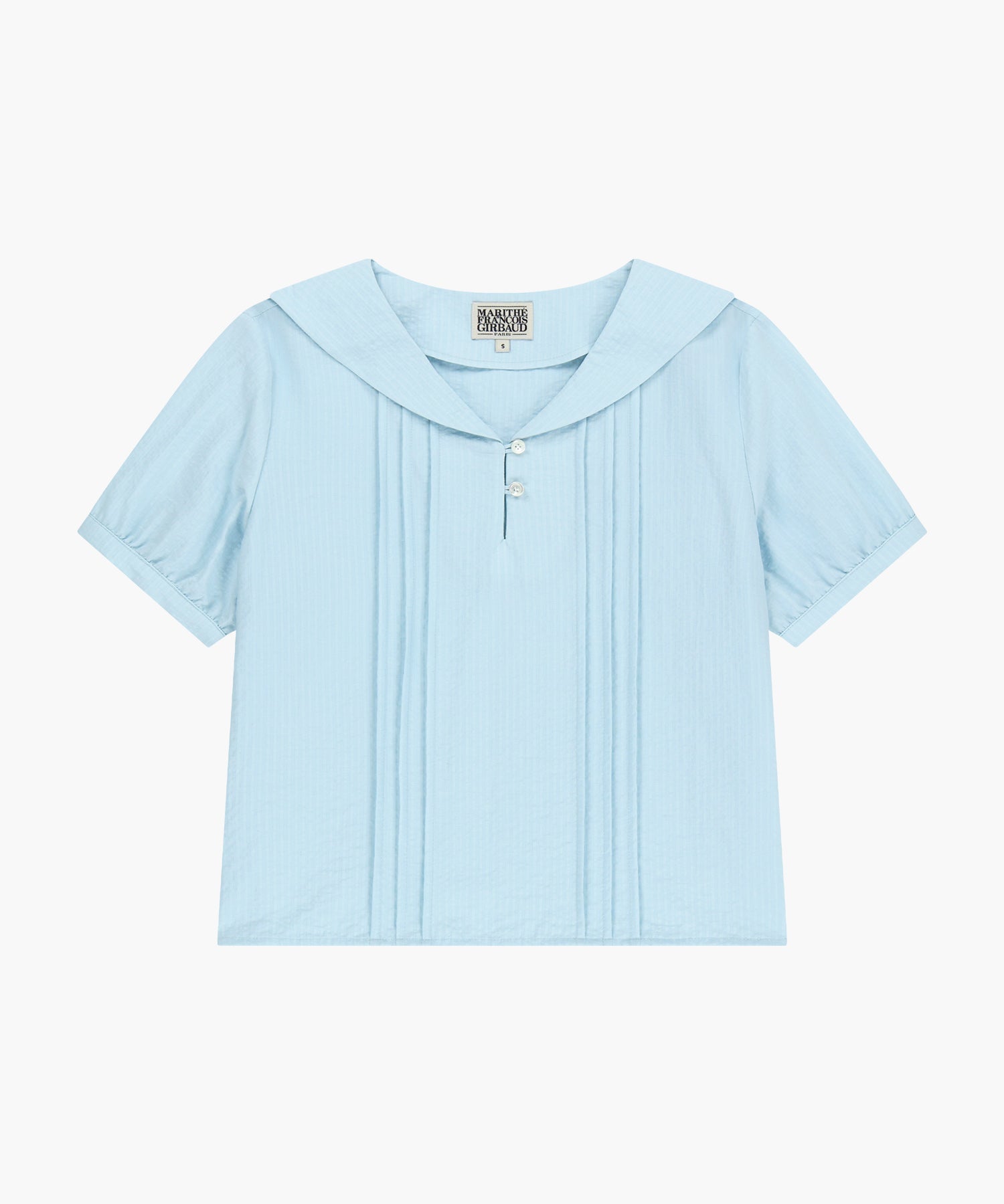 Marithe & Francois Girbaud - Pin Tuck Sailor Half Sleeve Shirt (Sky Blue) product image 6 | TRAB K-Fashion Australia