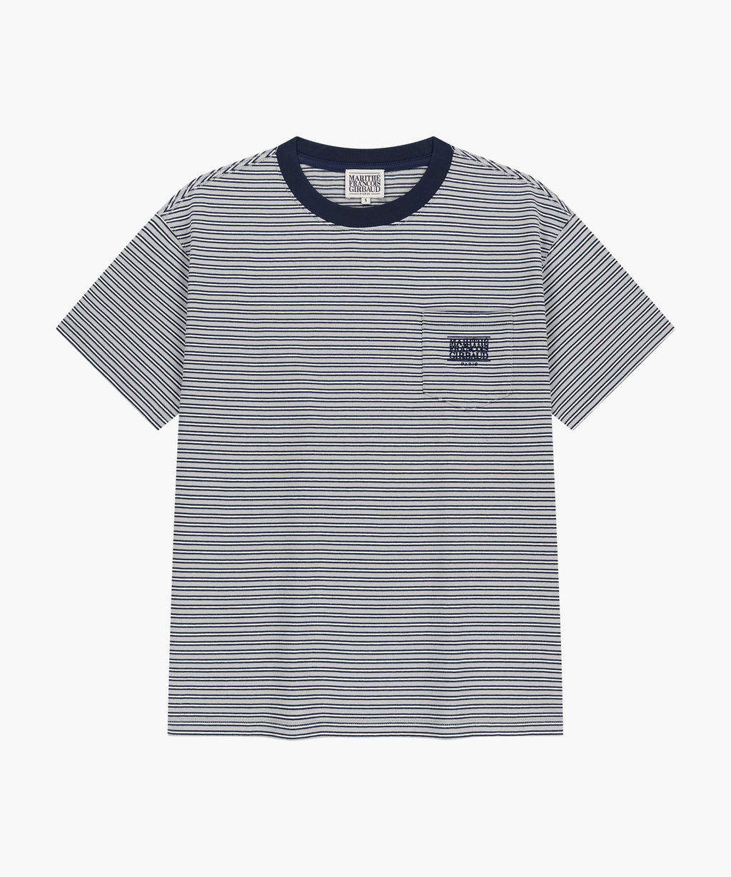 Marithe & Francois Girbaud - Small Classic Logo Stripe Ringer Tee (Navy) product image 6 | TRAB K-Fashion Australia