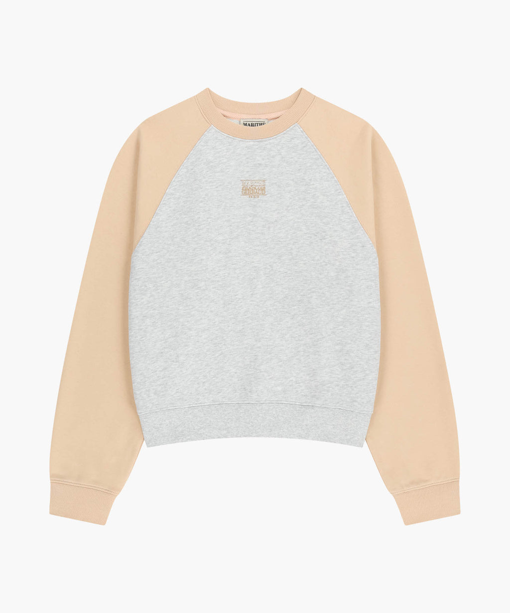 Marithe & Francois Girbaud - Block Classic Logo Raglan Crop Sweatshirt (Coral Pink) product image 6 | TRAB K-Fashion Australia