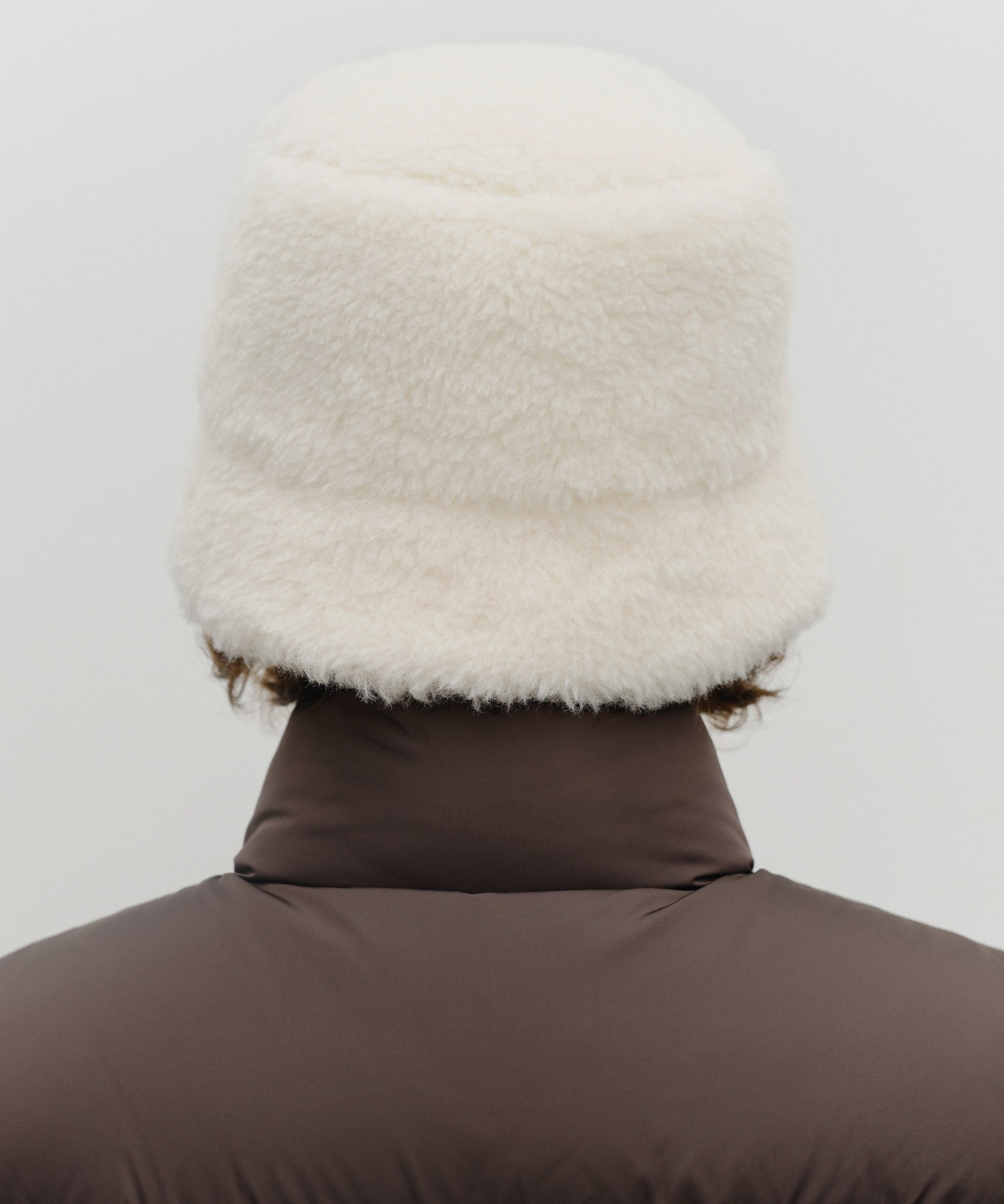 Marithe & Francois Girbaud - Classic Logo Fur Bucket Hat (Ivory) product image 6 | TRAB K-Fashion Australia