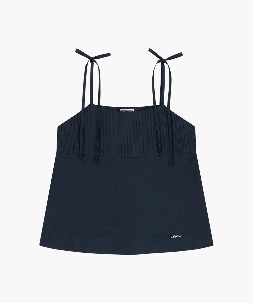 Marithe & Francois Girbaud - Pintuck Camisole Blouse (Dark Navy) product image 6 | TRAB K-Fashion Australia