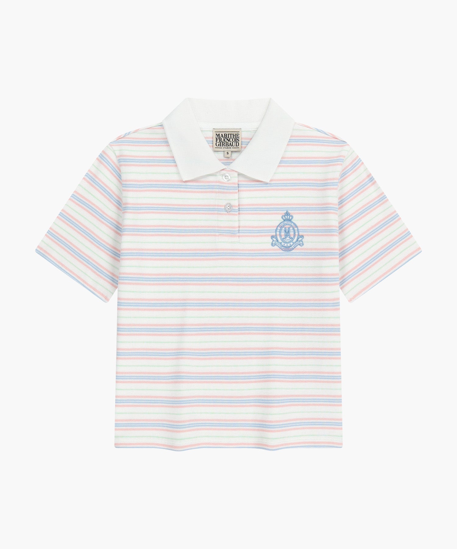 Marithe & Francois Girbaud - Stripe Slim Crop Collar Tee (Ivory) product image 6 | TRAB K-Fashion Australia