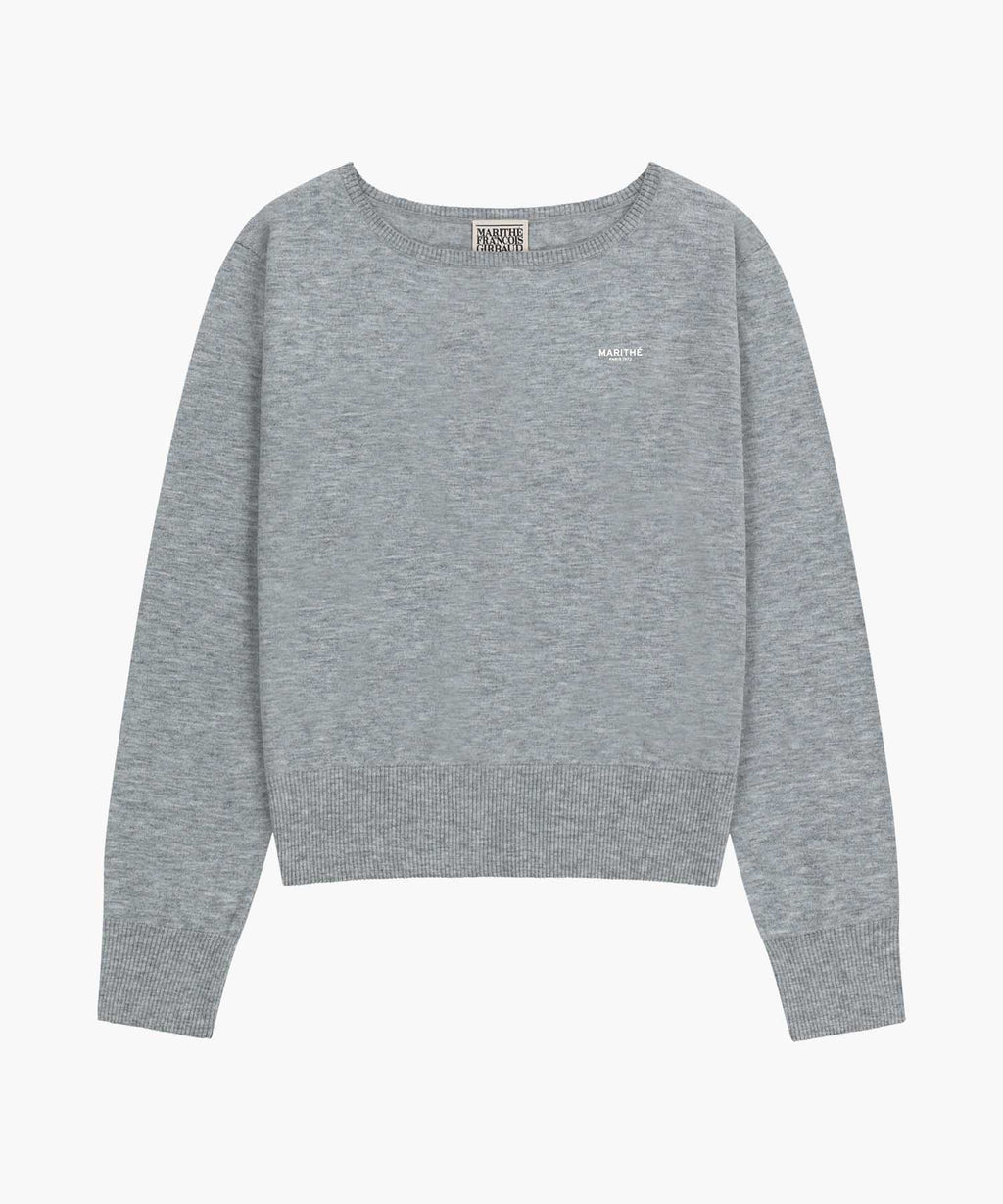 Marithe & Francois Girbaud - Boat Neck Knit Pullover (Melange Gray) product image 6 | TRAB K-Fashion Australia