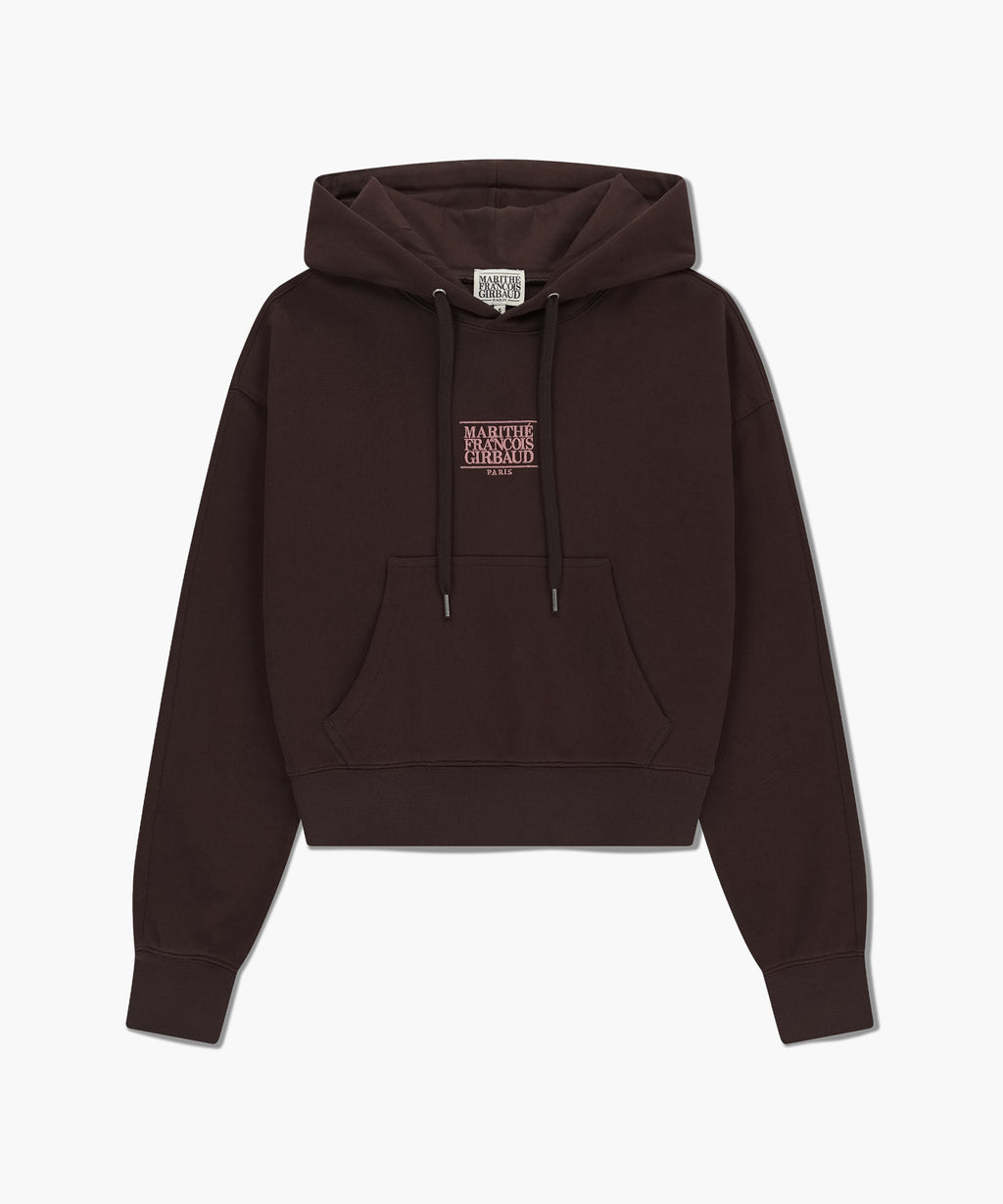 Marithe & Francois Girbaud - Small Classic Logo Crop Hoodie (Brown) product image 6 | TRAB K-Fashion Australia