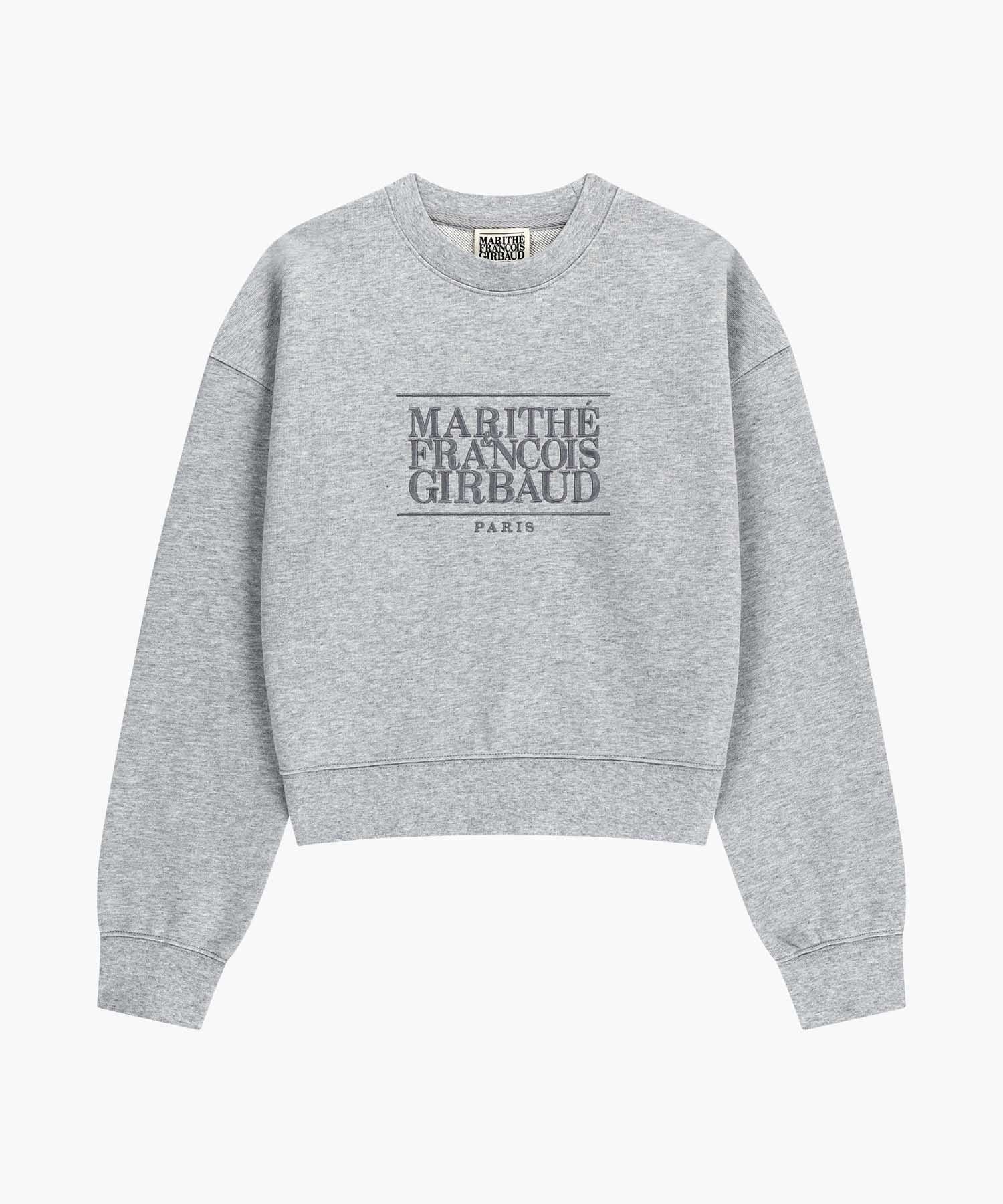Marithe & Francois Girbaud - Classic Logo Crop Sweatshirt (Heather Gray) product image 6 | TRAB K-Fashion Australia